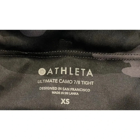 Athleta Ultimate Camo 7/8 Tight Gray Black Extra Small XS - Picture 2 of 4